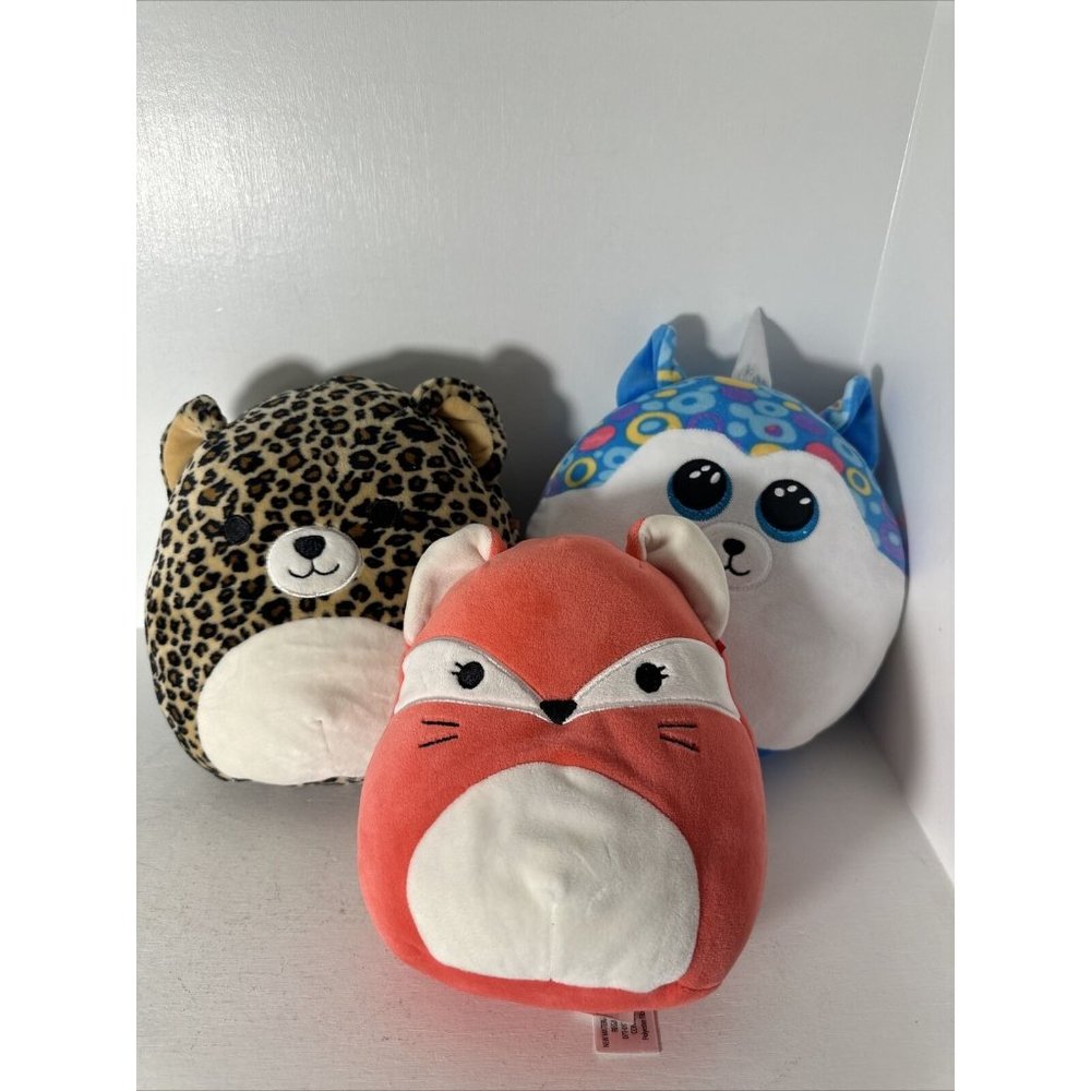 Squishmallow Lot Of 3 Small To Medium Cheeta, Red Fox , & Helena The Unicorn